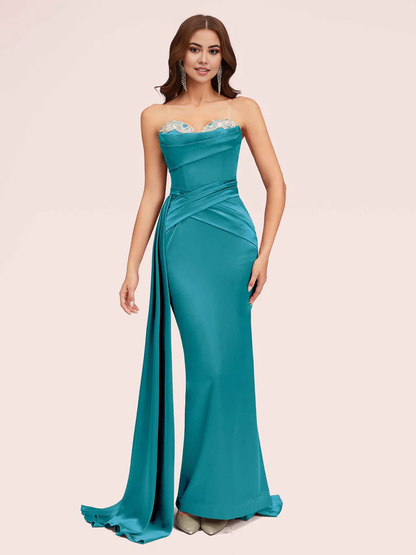 Wholesale Mermaid Bridesmaid Dresses Sexy Sweetheart Silky Soft Satin