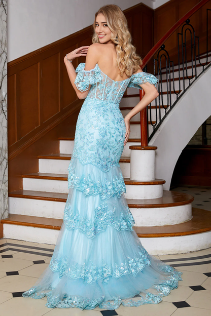 Wholesale Off the Shoulder Prom Dress Mermaid Corset with Lace Ruffles