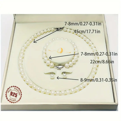 Wholesale A set of luxury pearl suits, freshwater pearl jewelry three-piece set Quality certification (including jewelry appraisal certificate) to send mom to girlfriend, party, ball, banquet jewelry, essential gift box packaging