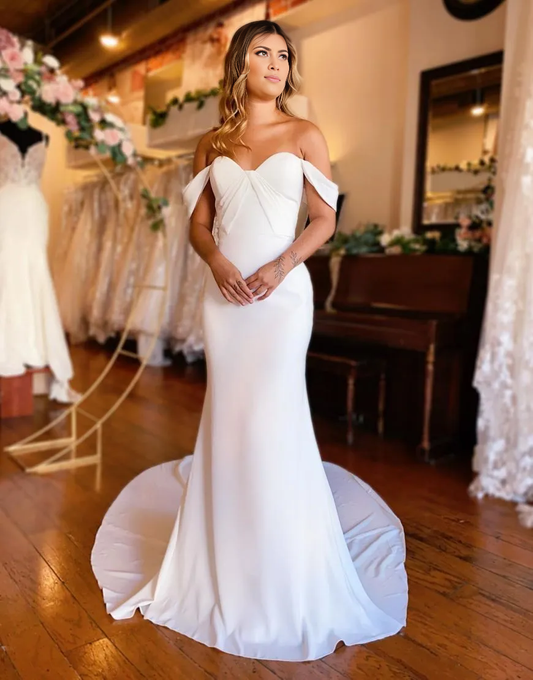 Wholesale Wedding Dress Mermaid Off The Shoulder Satin