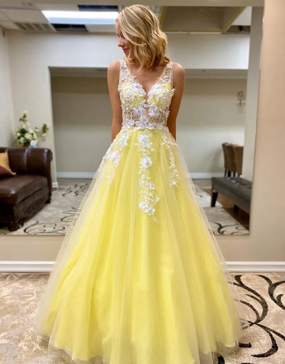 Wholesale Evening Dress A-Line Floor Length Prom Dress With Appliques