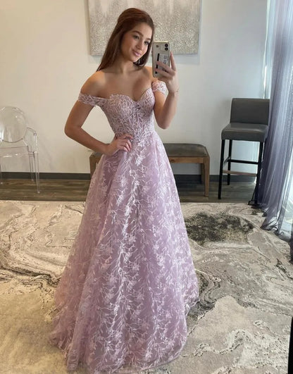 Wholesale Prom Dress A-Line Off The Shoulder With Sequin