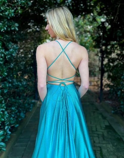 Wholesale Prom Dress A-Line Spaghetti Straps Corset Back With Split