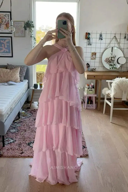 Aimishang A-Line Sleeveless Long Prom Dress Charming Party Dress Elegant Wedding Guest Dress