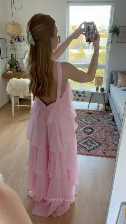 Aimishang A-Line Sleeveless Long Prom Dress Charming Party Dress Elegant Wedding Guest Dress