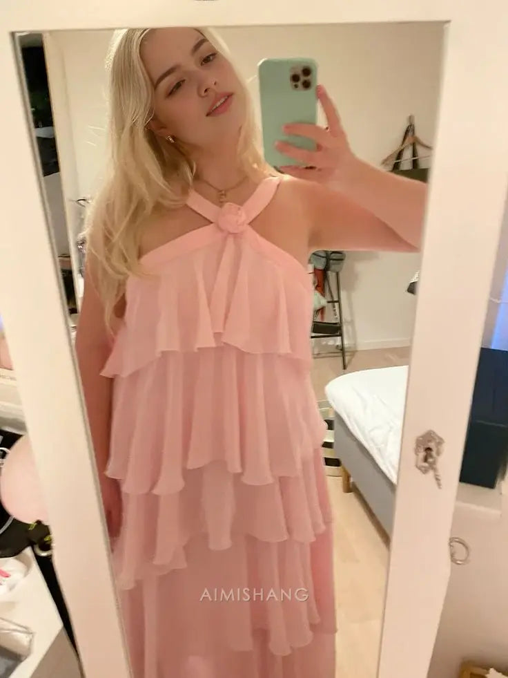 Aimishang A-Line Sleeveless Long Prom Dress Charming Party Dress Elegant Wedding Guest Dress