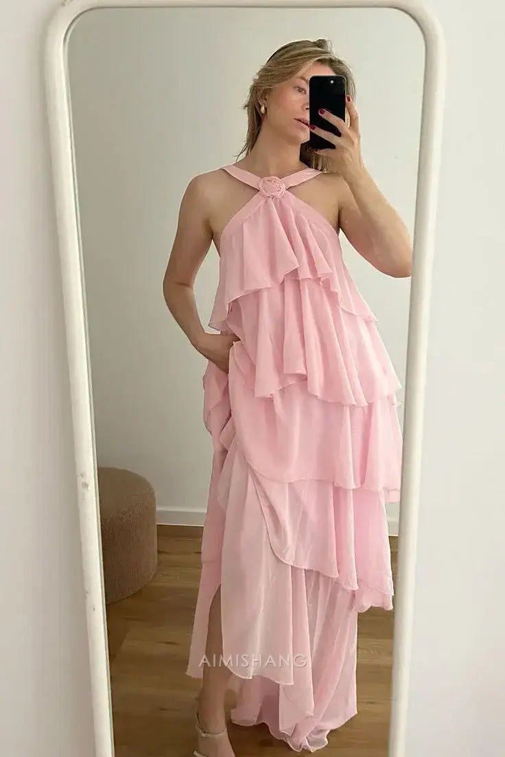 Aimishang A-Line Sleeveless Long Prom Dress Charming Party Dress Elegant Wedding Guest Dress