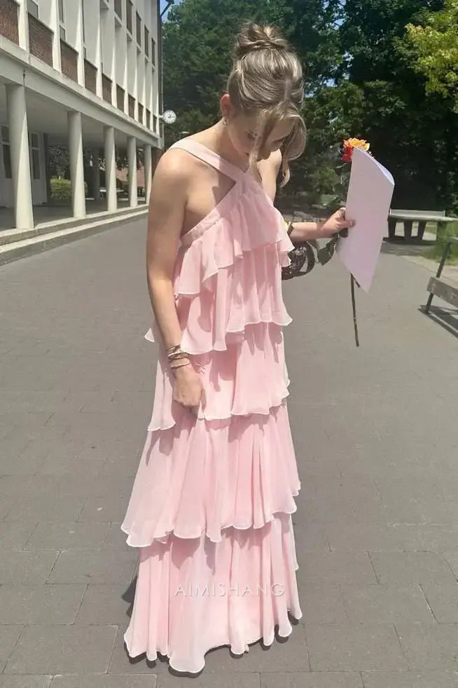 Aimishang A-Line Sleeveless Long Prom Dress Charming Party Dress Elegant Wedding Guest Dress