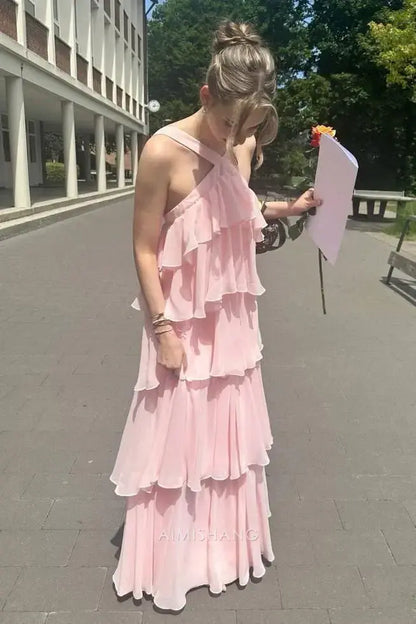 Aimishang A-Line Sleeveless Long Prom Dress Charming Party Dress Elegant Wedding Guest Dress