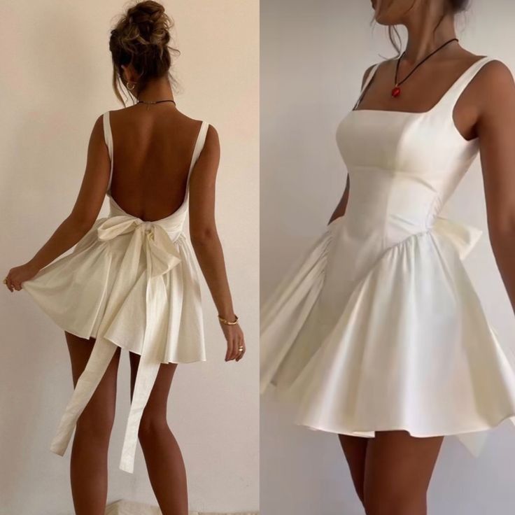 Aimishang Lovely A Line Straps Open Back Homecoming Dress Short Prom Dress Sweet Birthday Party Dress With Bow