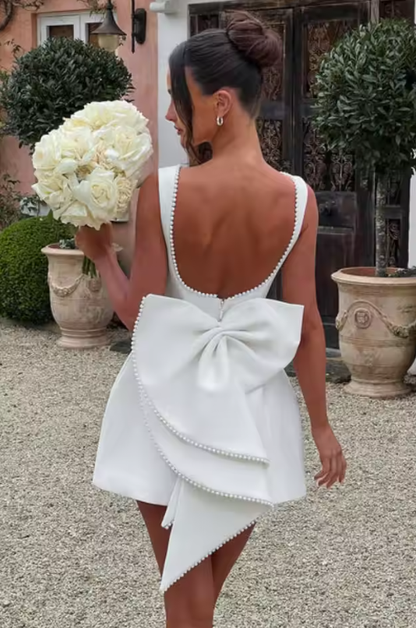 Aimishang Lovely A Line Sleeveless Homecoming Dress With Bow Short Prom Dress Cute Birthday Party Dress