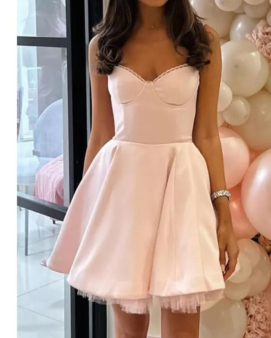 Aimishang Lovely A Line Spaghetti Straps Homecoming Dress Short Prom Dress Sweet Birthday Party Dress