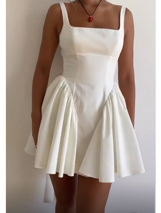 Aimishang Lovely A Line Straps Open Back Homecoming Dress Short Prom Dress Sweet Birthday Party Dress With Bow
