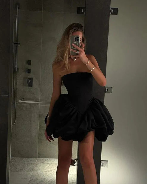 Aimishang Fashion Strapless A-Line Homecoming Dress Mini Birthday Outfits Party Dress