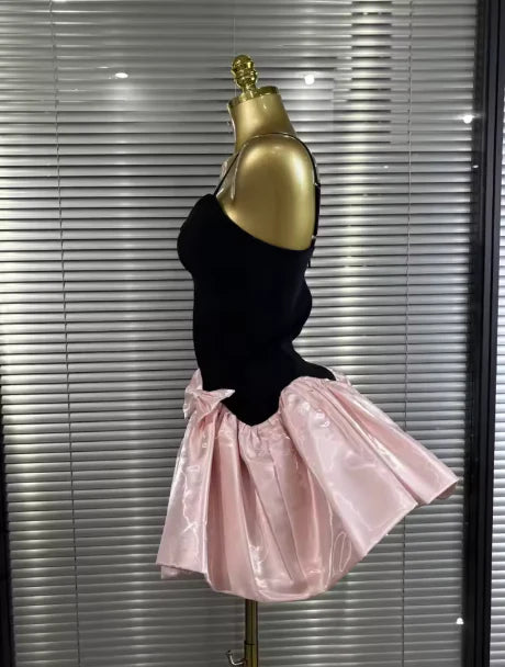 Aimishang Cute A-line Spaghetti Straps Sleeveless Summer Short Birthday Party Dress Pretty Cocktail Homecoming Dress With Bow