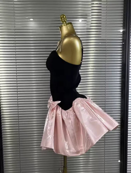 Aimishang Cute A-line Spaghetti Straps Sleeveless Summer Short Birthday Party Dress Pretty Cocktail Homecoming Dress With Bow