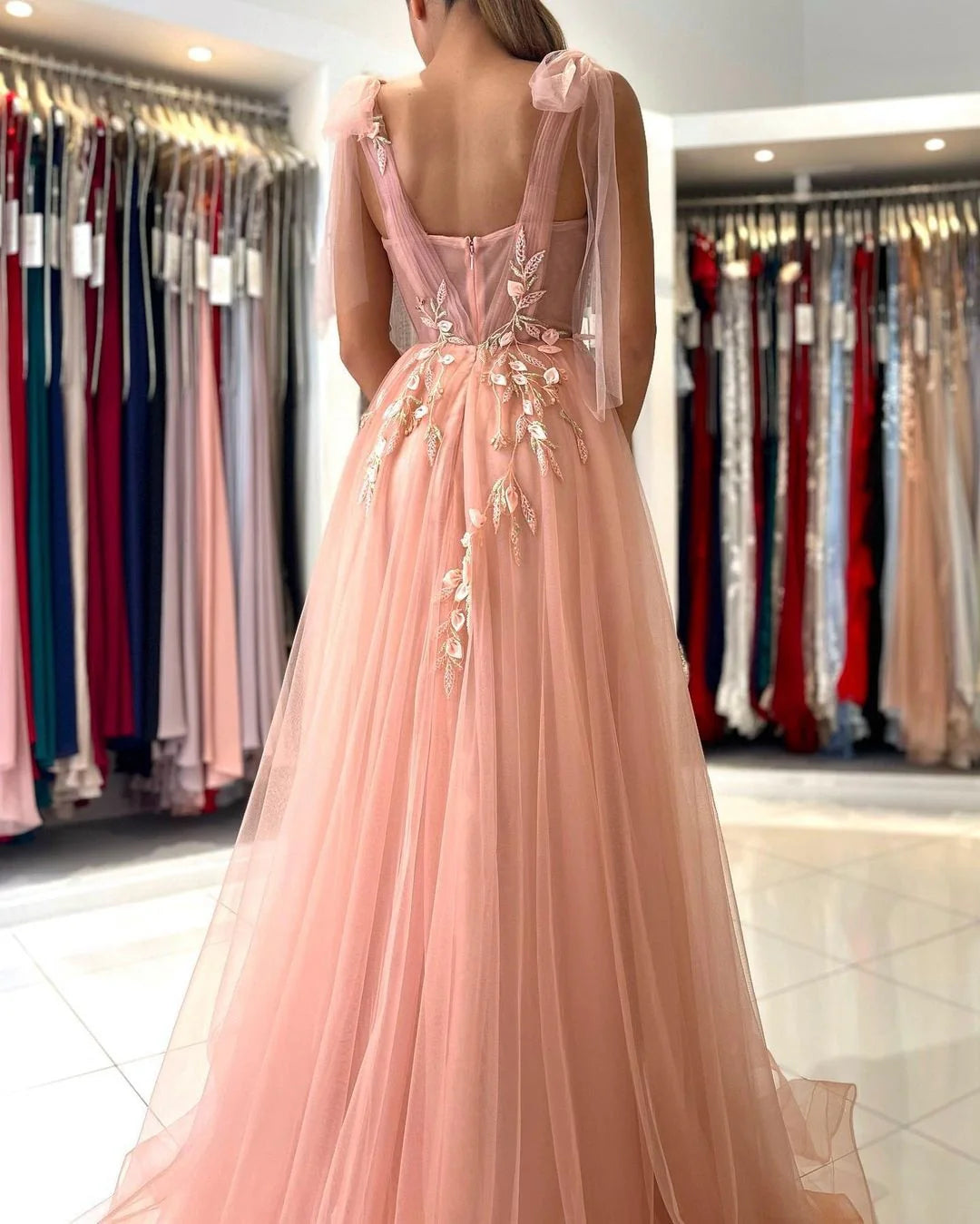 Wholesale Prom Dresses Beautiful Straps A-Line Elegant With Split