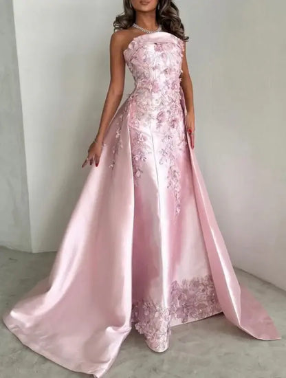 Aimishang Beauty A Line Sleeveless Long Evening Gown Charming Formal Prom Dress with Appliques