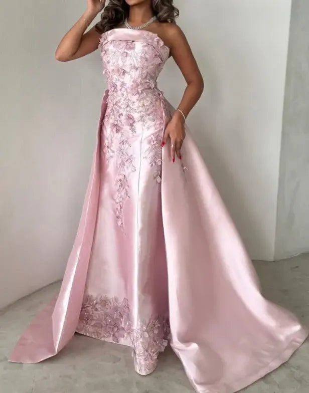 Aimishang Beauty A Line Sleeveless Long Evening Gown Charming Formal Prom Dress with Appliques