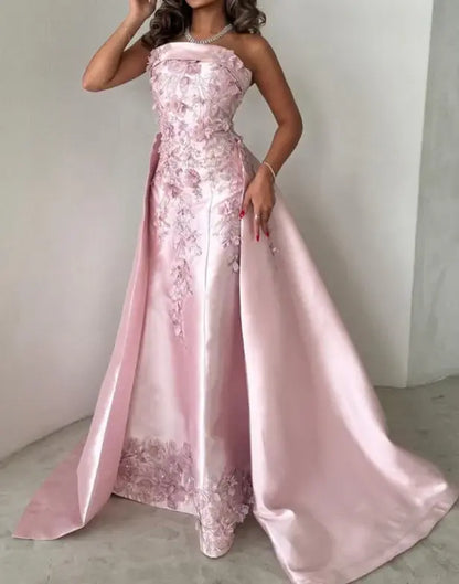 Aimishang Beauty A Line Sleeveless Long Evening Gown Charming Formal Prom Dress with Appliques