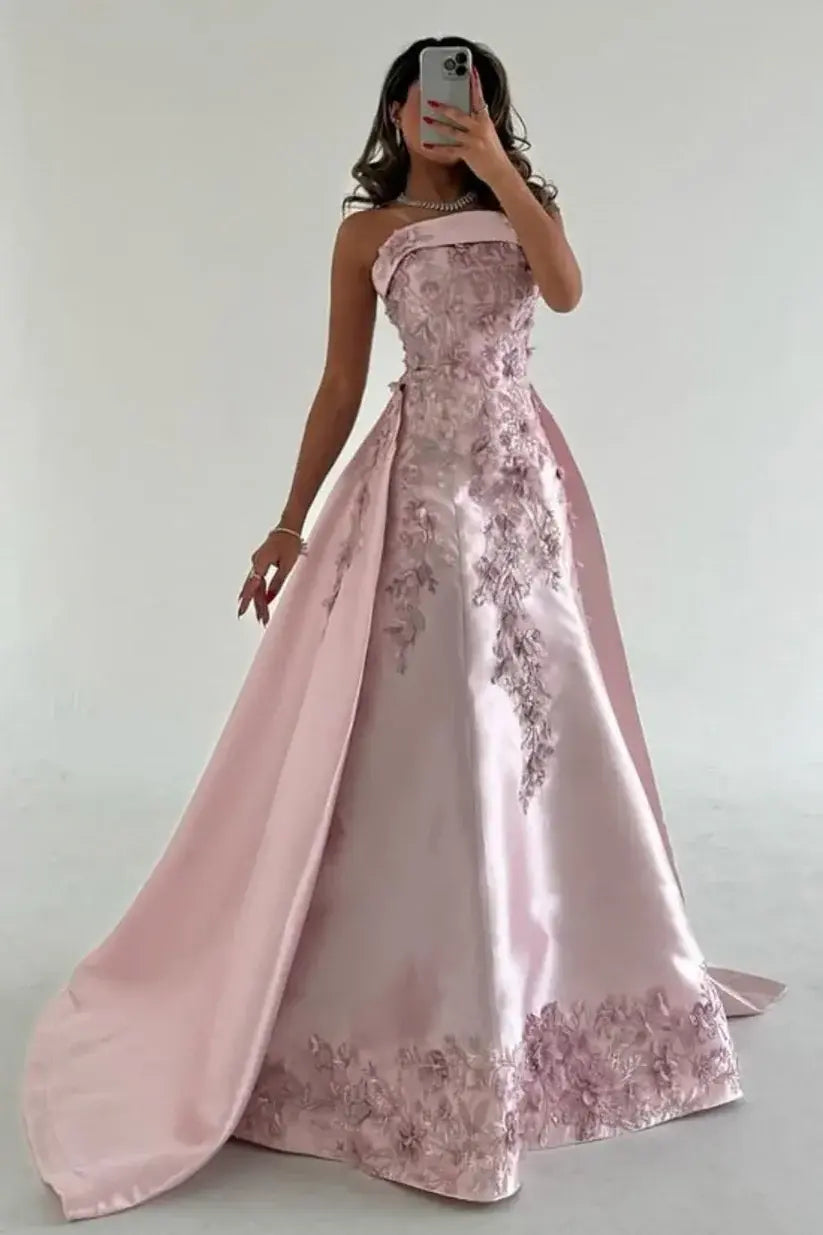 Aimishang Beauty A Line Sleeveless Long Evening Gown Charming Formal Prom Dress with Appliques