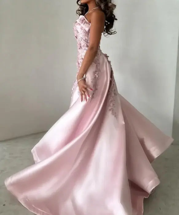 Aimishang Beauty A Line Sleeveless Long Evening Gown Charming Formal Prom Dress with Appliques