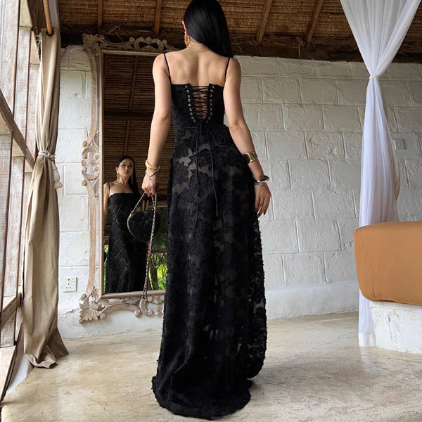 Aimishang Elegant Sleeveless Lace Up Back Maxi Dress Long Prom Dress Charming Evening Party Dress Women's Dresses