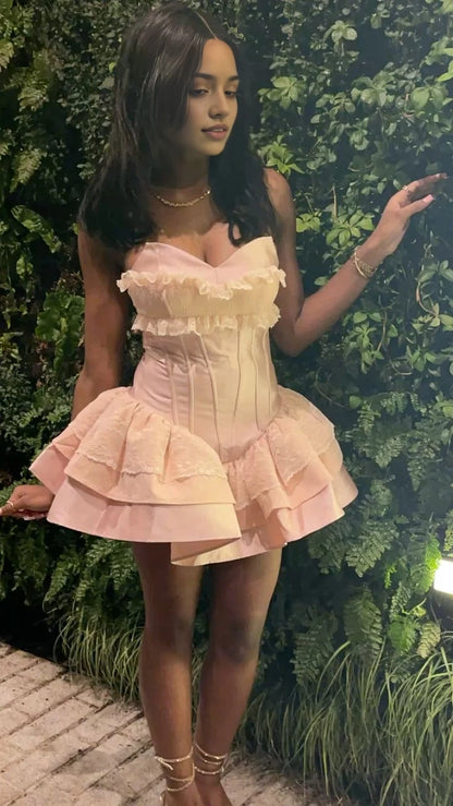 Aimishang Charming A-Line Sweetheart Sleeveless Ruffled Short / Mini Party Homecoming Dress