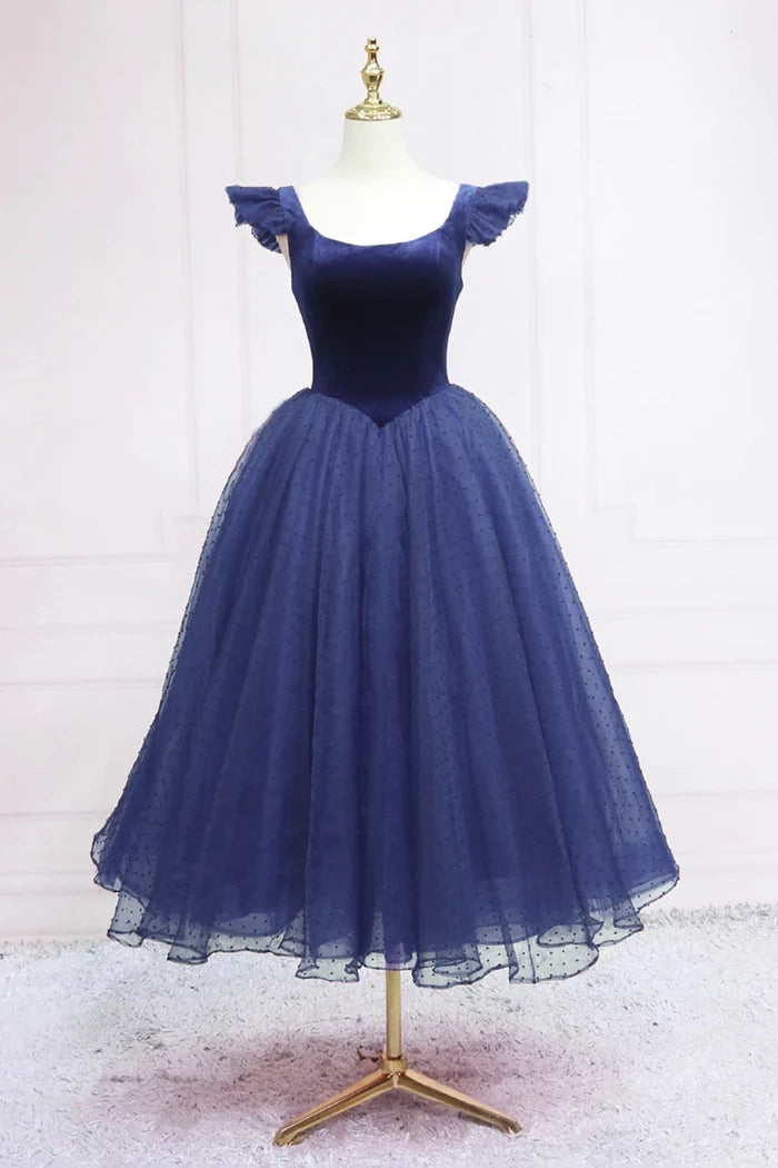 Aimishang Charming A Line Blue Lace-Up Back Formal Prom Dress Sweet Party Evening Gown