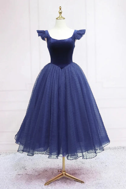 Aimishang Charming A Line Blue Lace-Up Back Formal Prom Dress Sweet Party Evening Gown