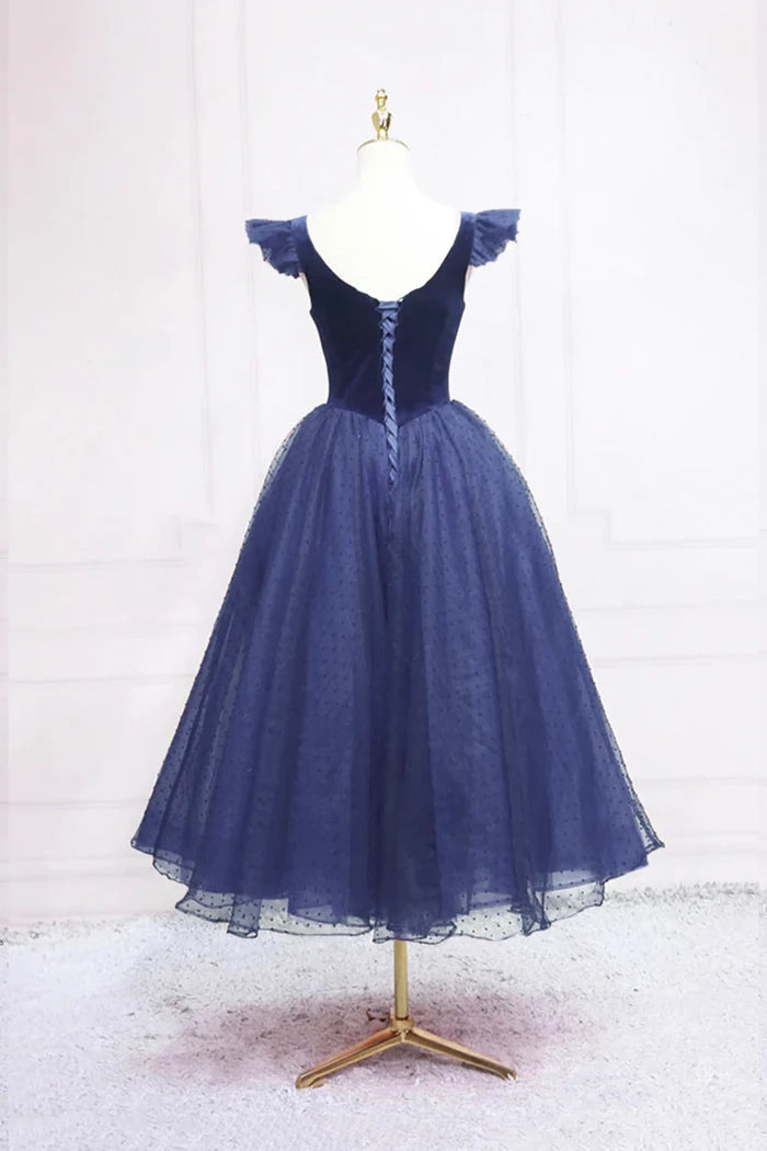 Aimishang Charming A Line Blue Lace-Up Back Formal Prom Dress Sweet Party Evening Gown