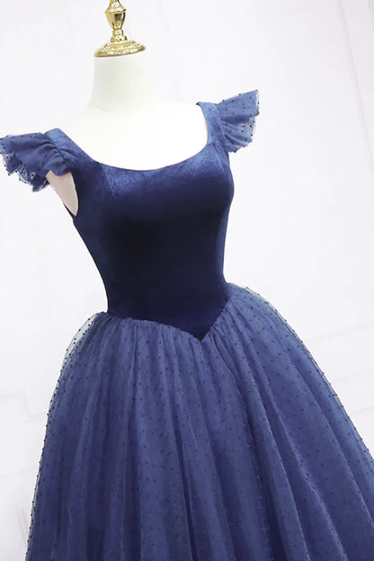 Aimishang Charming A Line Blue Lace-Up Back Formal Prom Dress Sweet Party Evening Gown