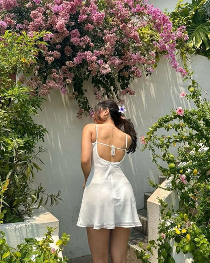 Aimishang Charming A Line Spaghetti Straps Sleeveless Short Homecoming Dress Summer Mini Birthday Party Dress