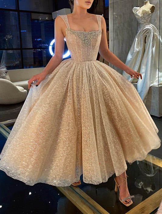 Aimishang Charming Ball Gown Prom Dresses Corsets Dress Ankle Length Sleeveless Straps Tulle Graduation Wedding Party Dress