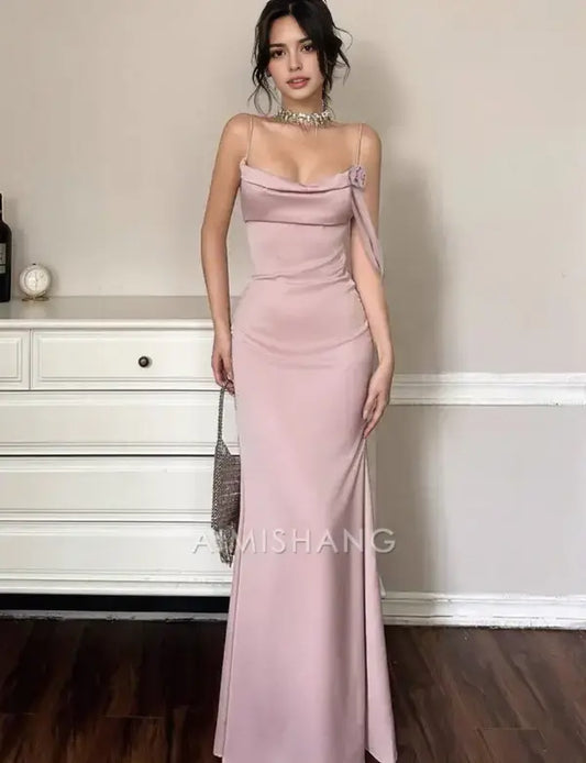 Aimishang Charming Mermaid Spaghetti Straps Sleeveless Long Formal Prom Dress Elegant Party Evening Gowns Chic Graduation Wedding Guest Dress