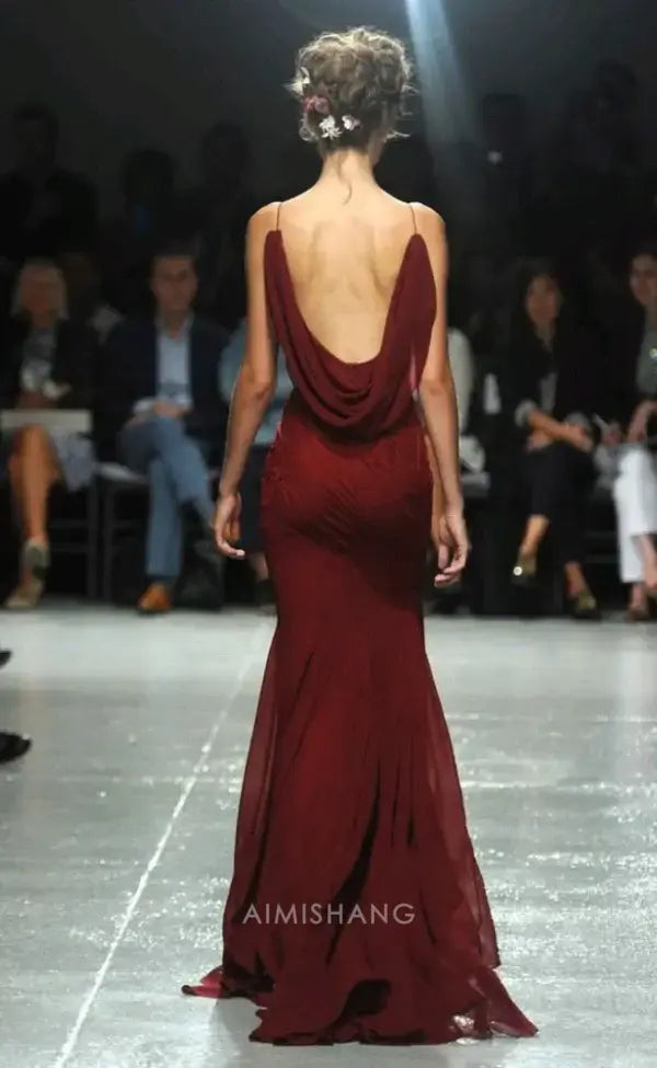 Aimishang Charming Mermaid Spaghetti Straps Sleeveless Long Formal Prom Dress Sexy Evening Party Dress