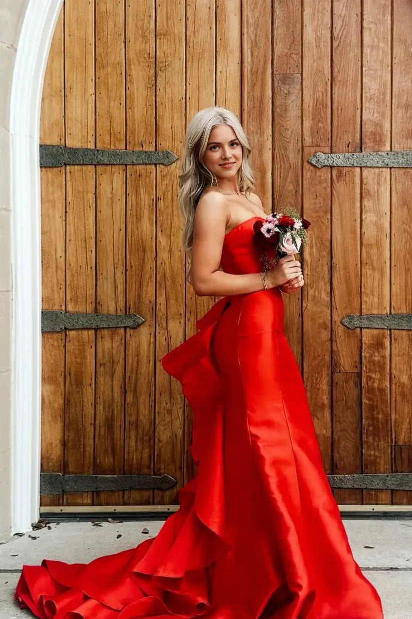 Aimishang Charming Mermaid Strapless Sleeveless Evening Party Dresses Lovely Long Formal Graduation Dress