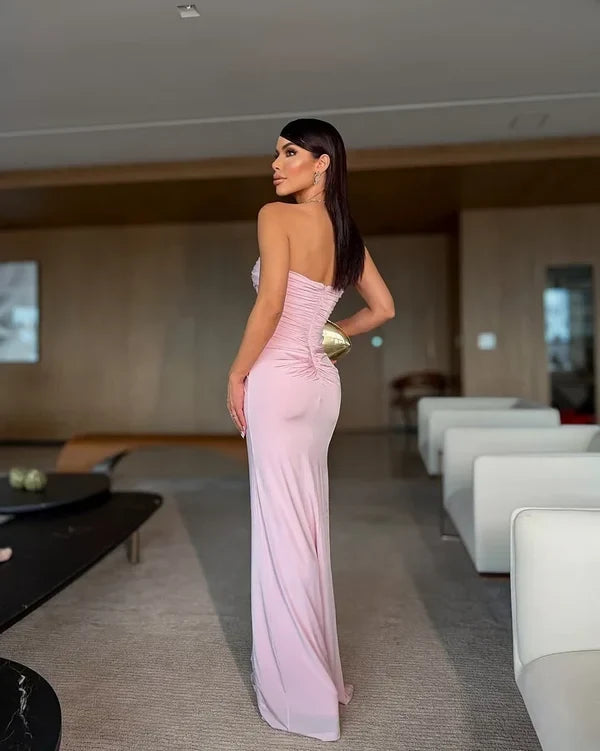 Charming Mermaid Sweetheart Sleeveless Ruched Dress for Women Evening Party