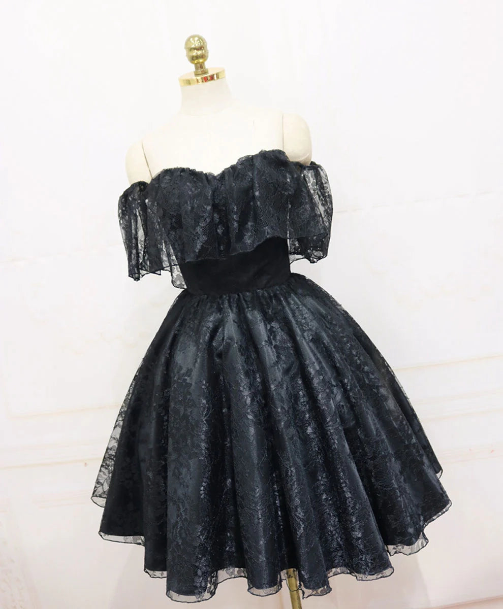 Aimishang Charming Off the Shoulder A Line Sweetheart Lace Short Formal Prom Dress Elegant Homecoming Dress