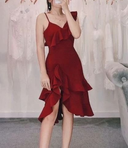 Aimishang Charming Ruffle Homecoming Dress Sweetheart Birthday Party Dress Graduation Dress Short Prom Dress