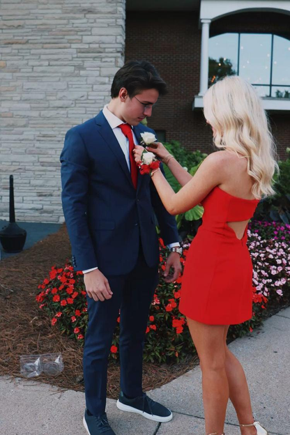 Aimishang Charming Sheath Strapless Homecoming Dress Sweet Graduation Dress Cute Birthday Party Dress