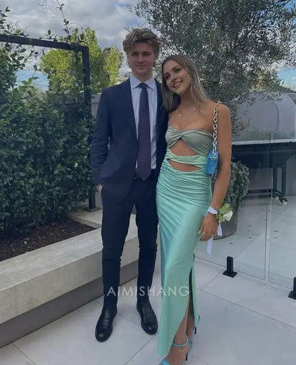 Aimishang Charming Sheath Strapless Sleeveless Formal Prom Dress Fashion Party Evening Gowns Sexy Graduation Dress