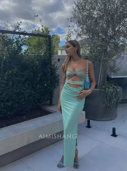 Aimishang Charming Sheath Strapless Sleeveless Formal Prom Dress Fashion Party Evening Gowns Sexy Graduation Dress