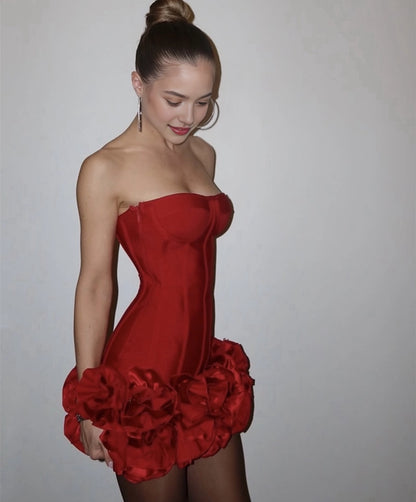 Aimishang Charming Sheath Strapless Sleeveless Summer Mini Short Homecoming Dress Chic Graduation Party Dress