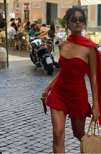 Aimishang Charming Sheath Strapless Sweetheart Neck Sleeveless Short Homecoming Dress Summer Birthday Party Dress