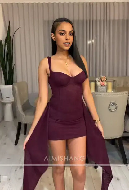 Aimishang Charming Sheath Straps Short Prom Dress Sexy Homecoming Dress Black Girl Birthday Party Dress