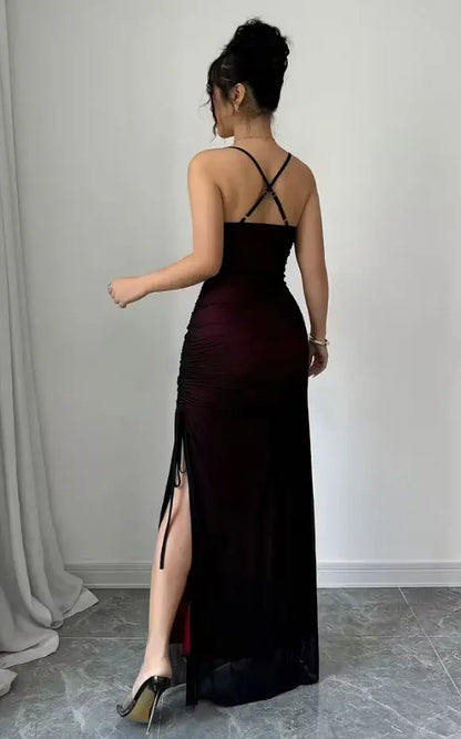 Aimishang Charming Spaghetti Straps Sleeveless Evening Party Dress Pretty Long Formal Prom Dress