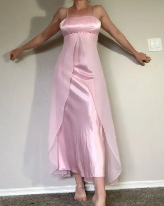 Aimishang Charming Spaghetti Straps Sleeveless Long Prom Dress Elegant Party Dress Vintage Evening Dress