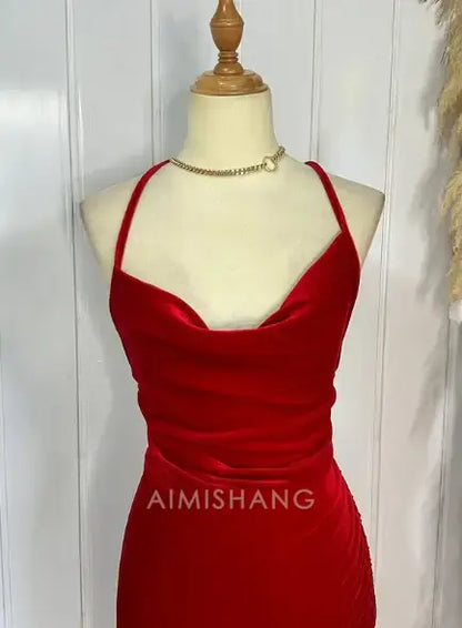 Aimishang Charming Spaghetti Straps Sleeveless Prom Dress Simple Party Evening Gown Sexy Wedding Guest Dress