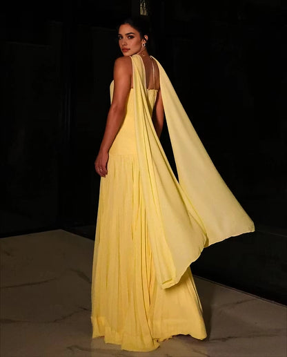Aimishang Charming Strapless A Line Sleeveless Pleated Long Evening Party Dress Elegant Wedding Guest Dress